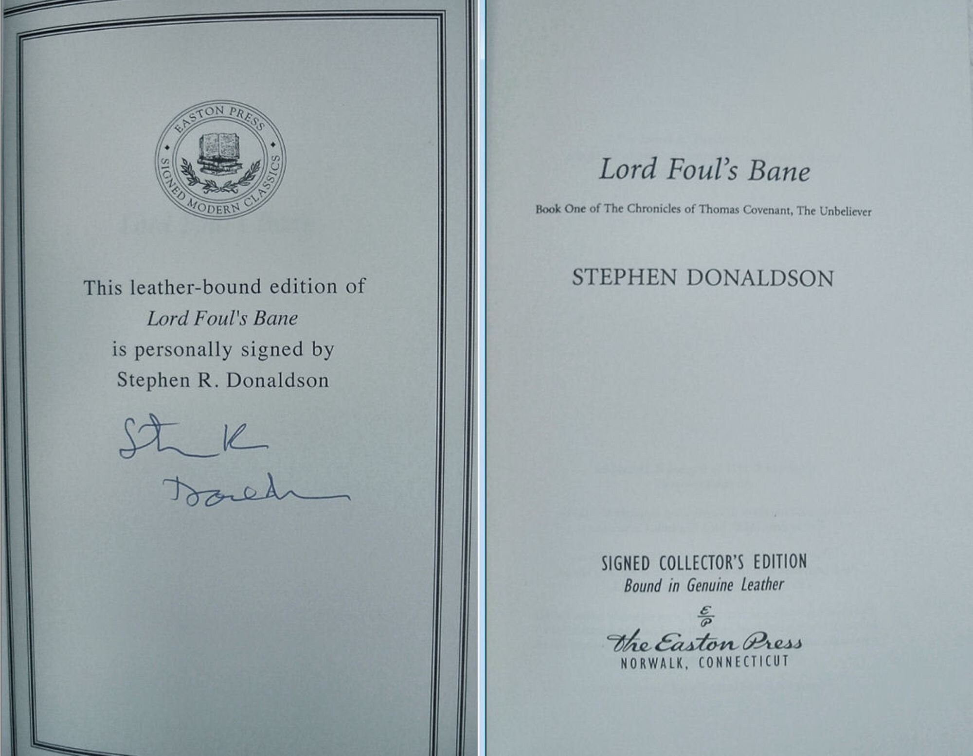 LORD FOULS BANE by Stephen Donaldson Easton Press Signed New Sealed