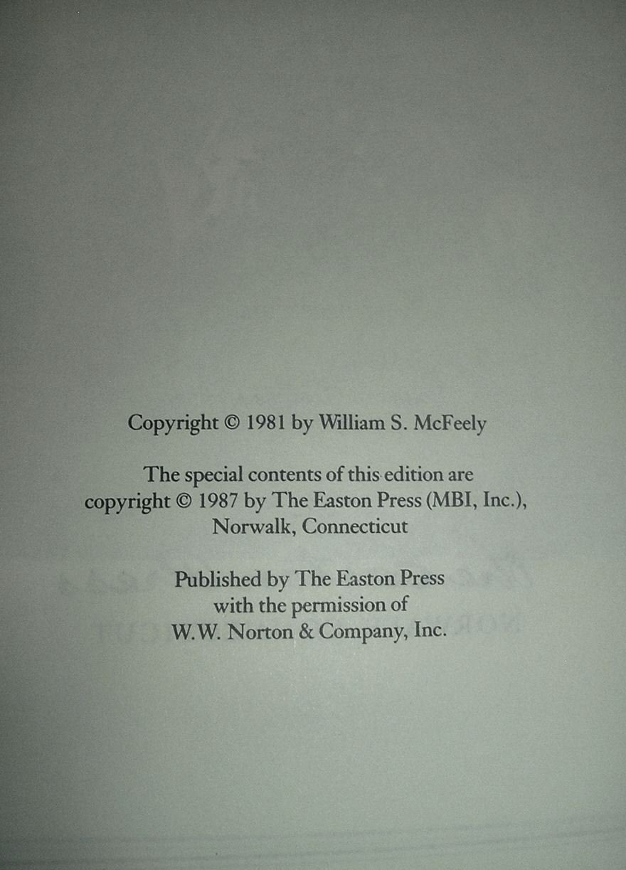 GRANT A Biography by William S. McFeely Easton Press Leather Like New 1987