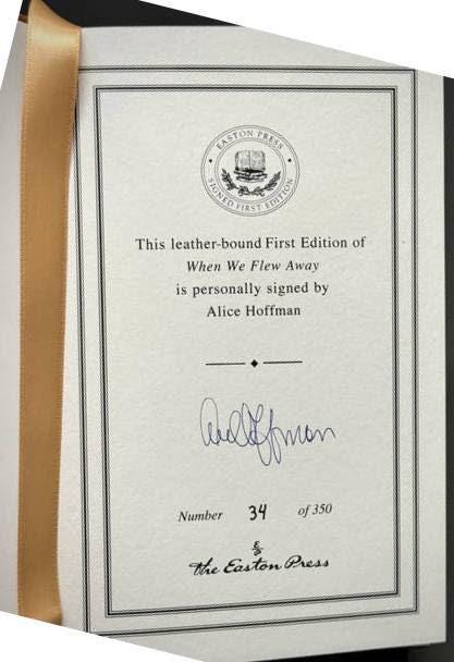 When We Flew Away by Alice Hoffman Easton Press Leather Signed First Edition 2024