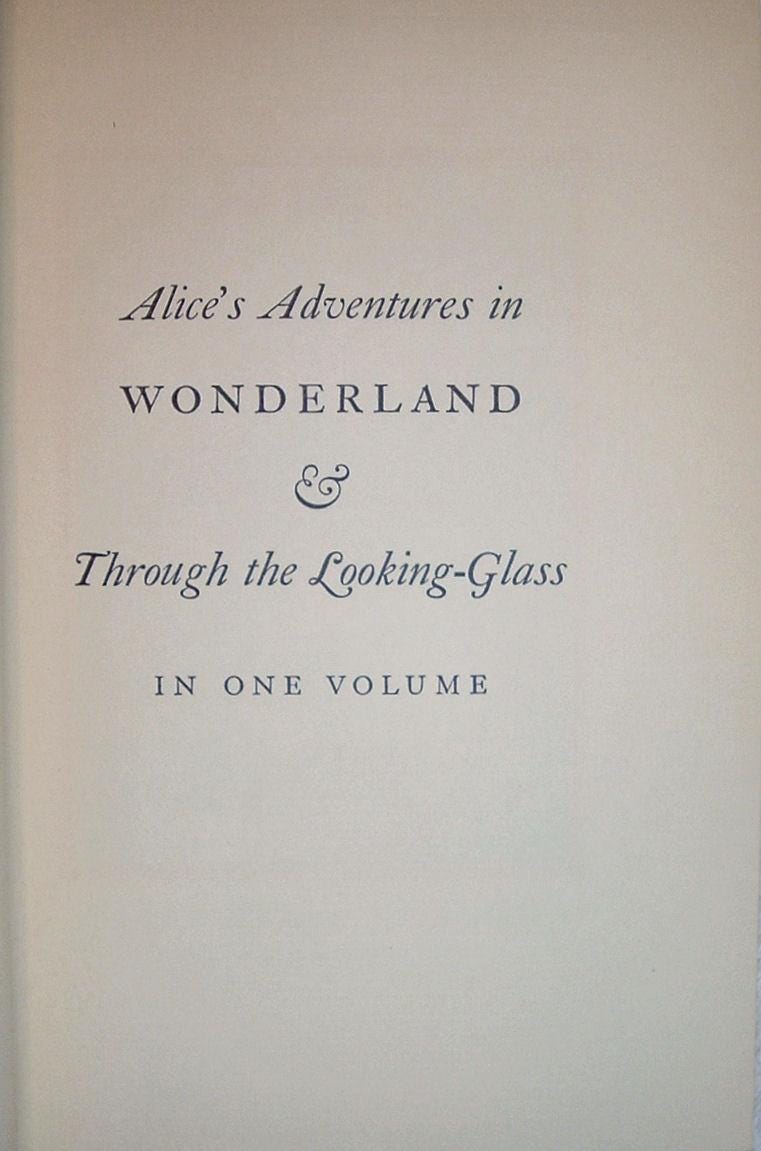 Alice's Adventures in Wonder & Through the Looking Glass by Lewis Carroll Heritage Press 1941
