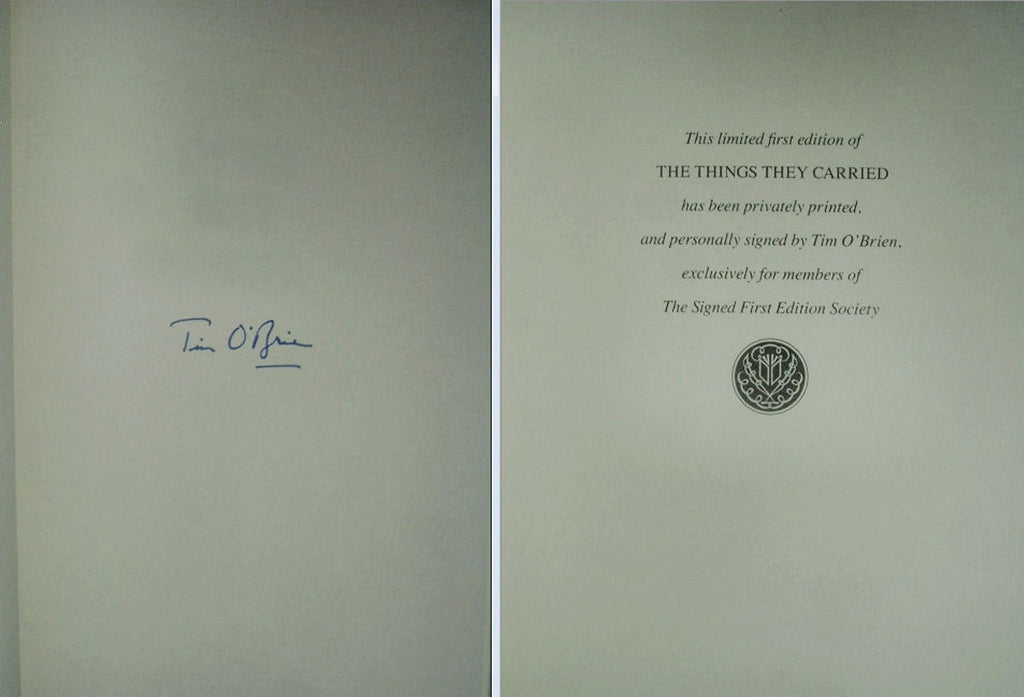 The THINGS THEY CARRIED by Tim Obrien Franklin Library Signed First Edition As New 1990