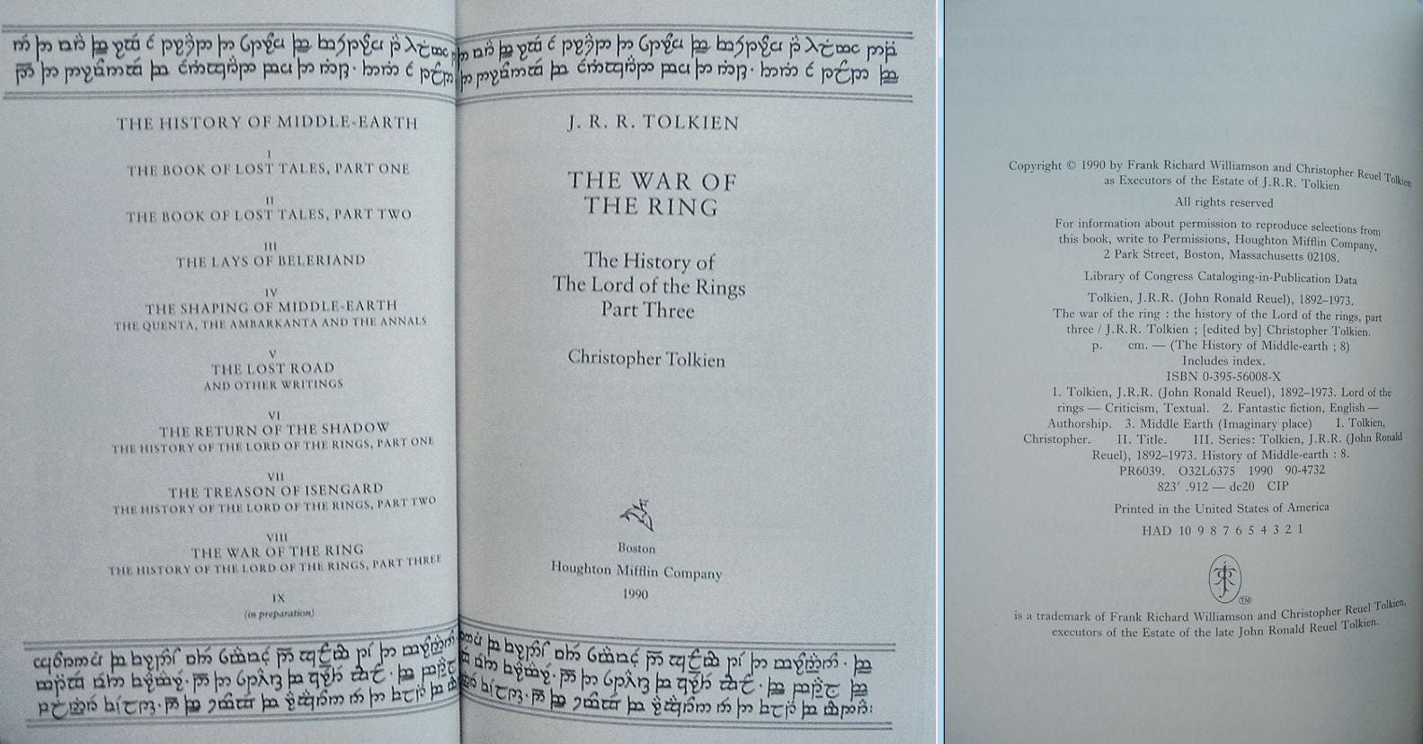 The War Of The Ring Volume VIII by JRR Tolkien First Edition 1990