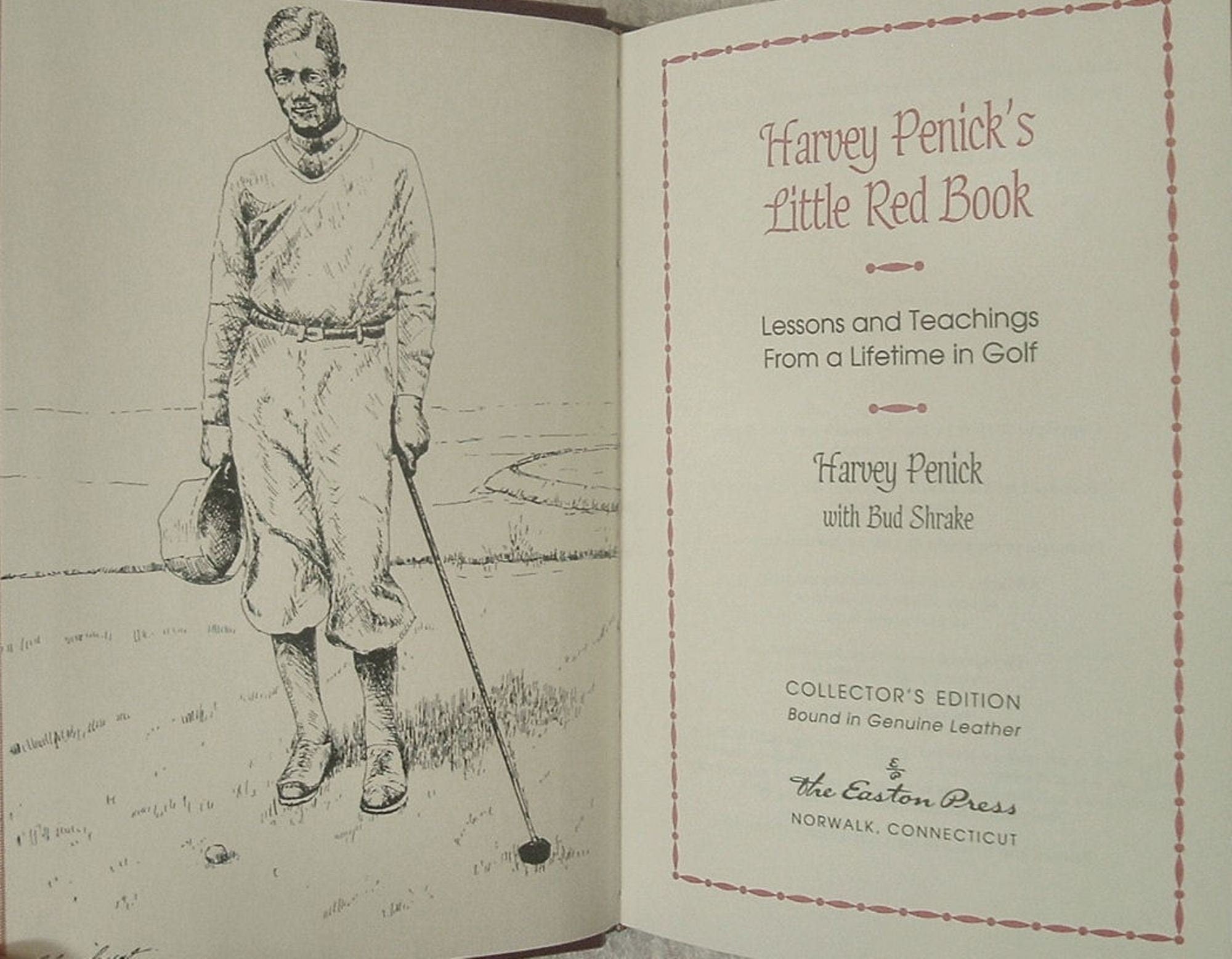 Harvey Penick's Golf Books: Easton Press Leather 4 Volume Set with Slipcase 1996