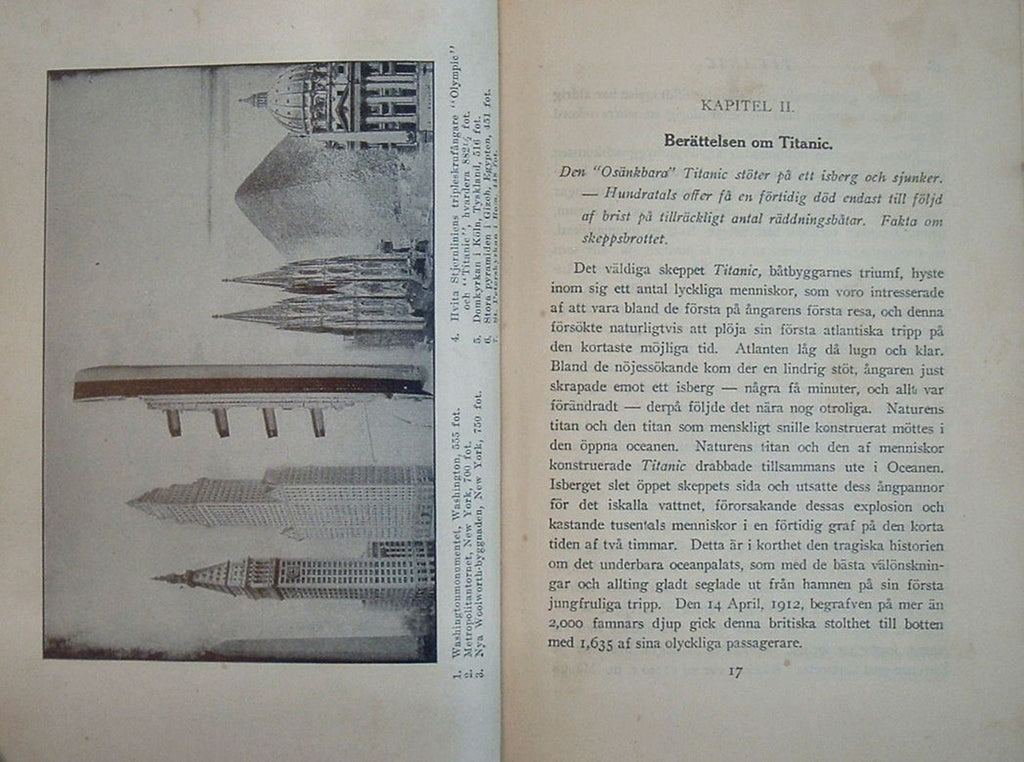 Berättelsen om vraket av Titanic - Minnesupplagan  på svenska 1912