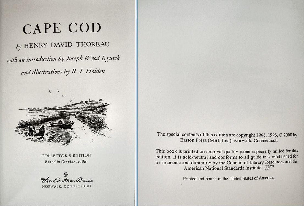 Walden, Cape Cod, The Maine Woods, & Civil Disobedience by Henry David Thoreau Easton Press Leather 4 Volume Set