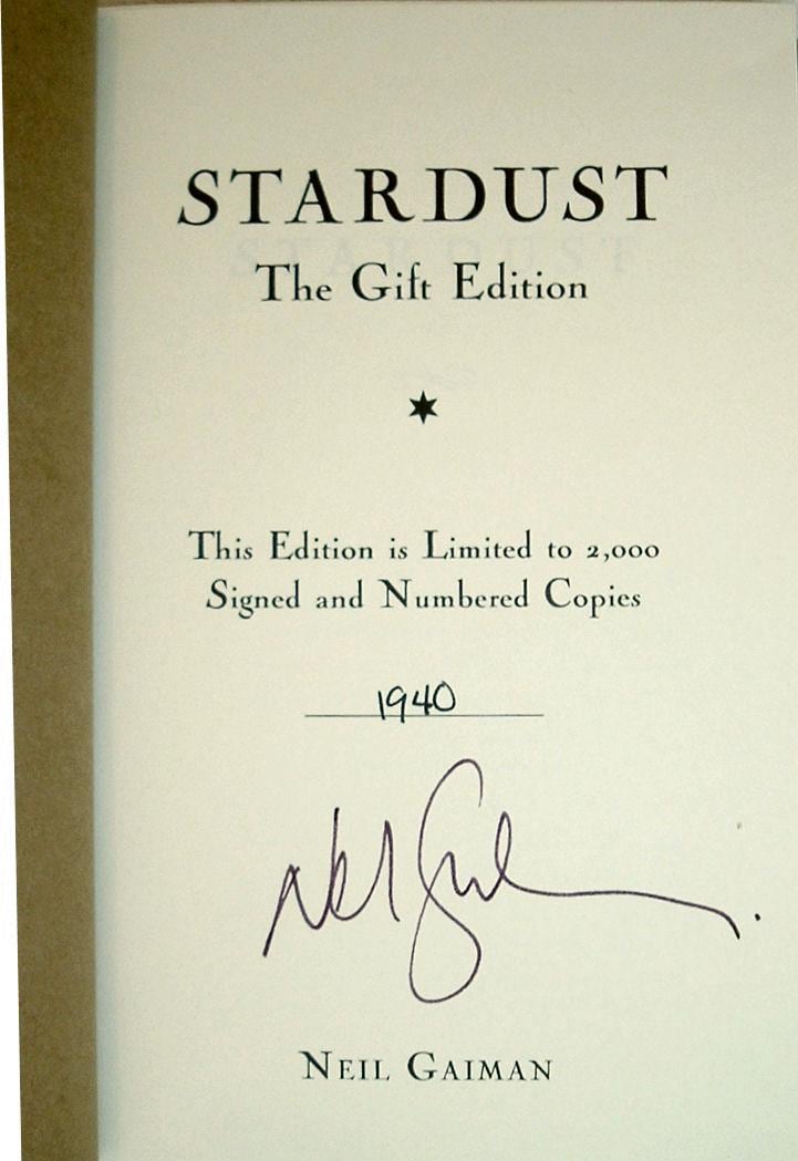 STARDUST by Neil Gaiman Signed Limited Numbered Edition with Slipcase