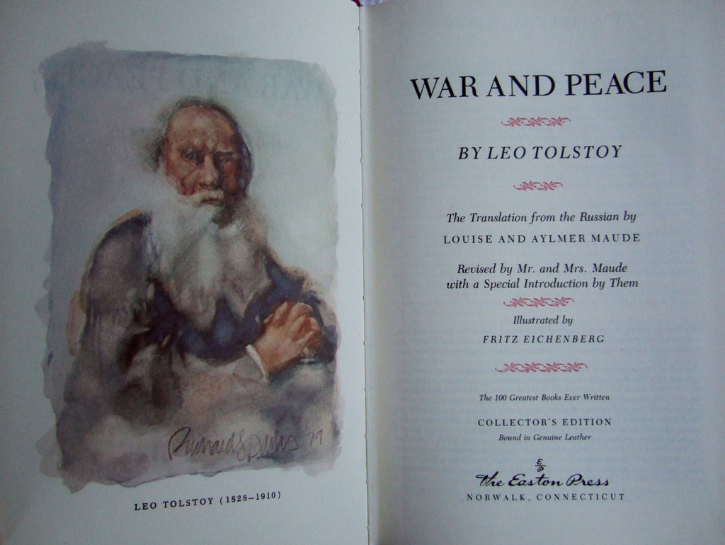 WAR AND PEACE by Leo Tolstoy Easton Press 1981