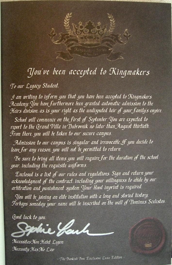 THE SAVAGE by Sophie Lark Bookish Box Signed Exclusive Lux Edition Kingmakers 2022