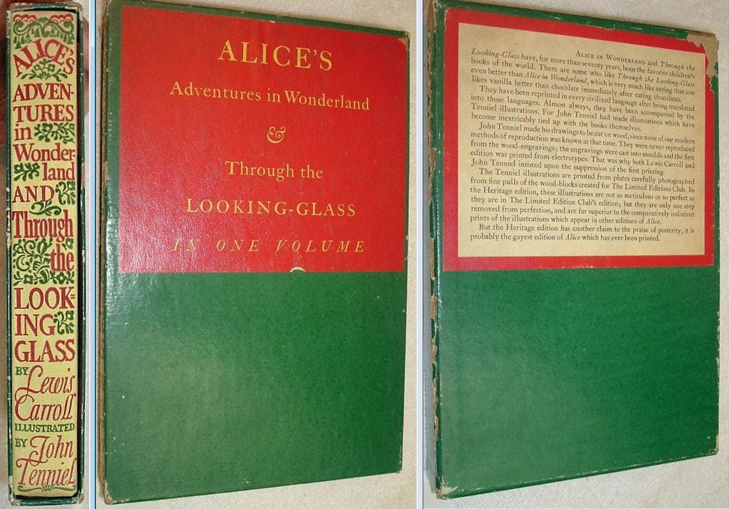 Alice's Adventures in Wonder & Through the Looking Glass by Lewis Carroll Heritage Press 1941