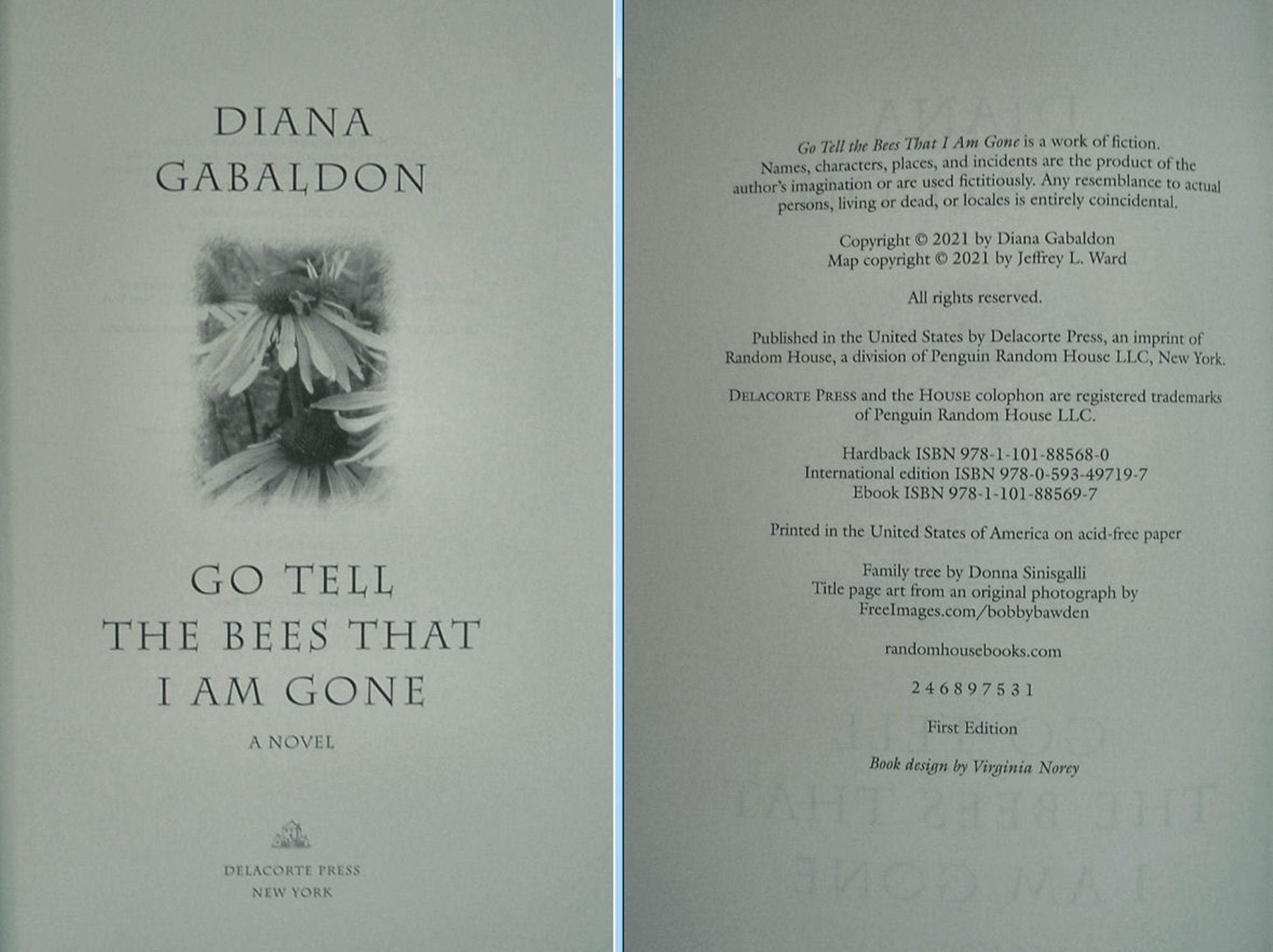 Go Tell The Bees That I Am Gone by Diana Gabaldon Delacorte Press Signed First Edition