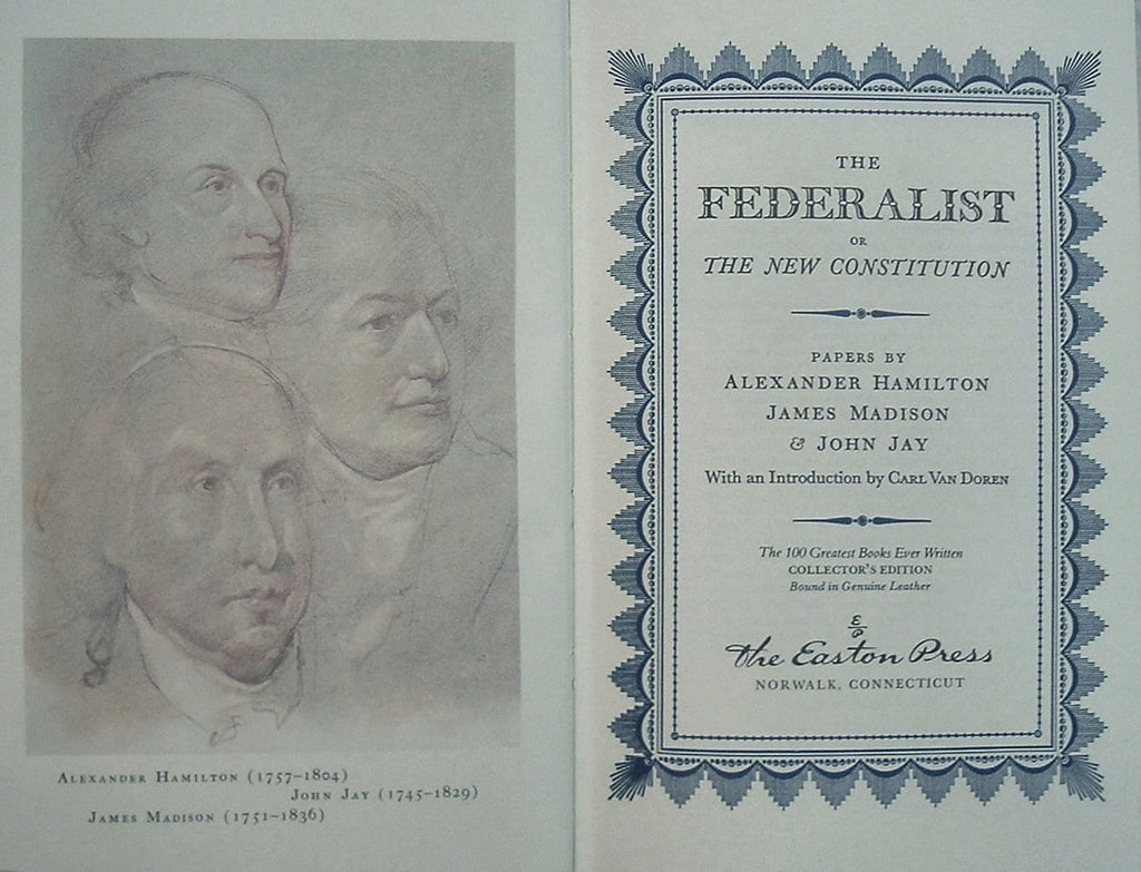 THE FEDERALIST 1787-88 by Hamilton and Madison Easton Press Leather As New 1979