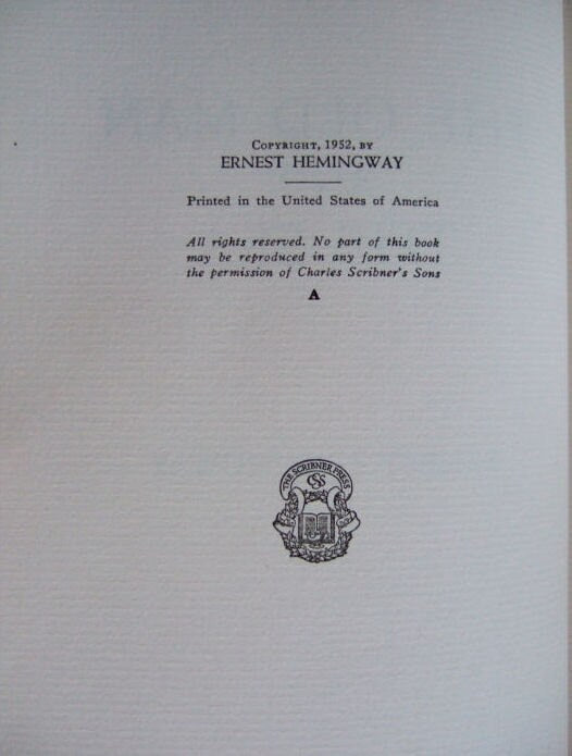 The OLD MAN And The SEA by Ernest Hemingway First Edition 1952
