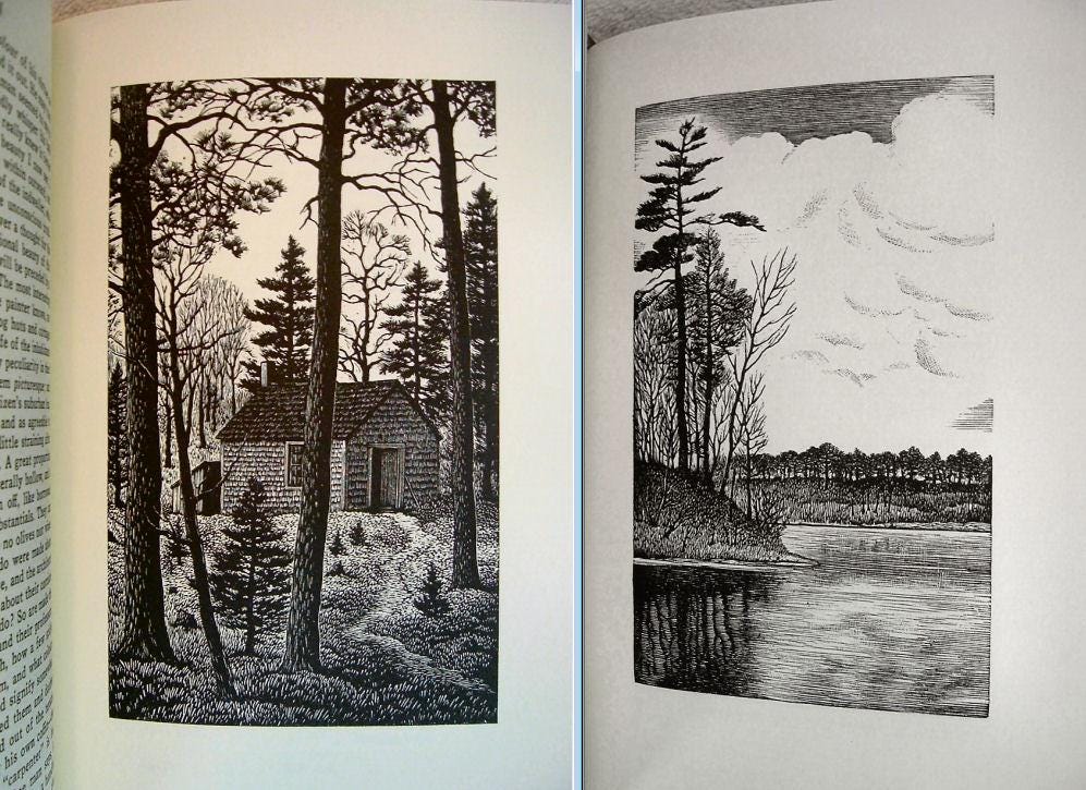 Walden, Cape Cod, The Maine Woods, & Civil Disobedience by Henry David Thoreau Easton Press Leather 4 Volume Set