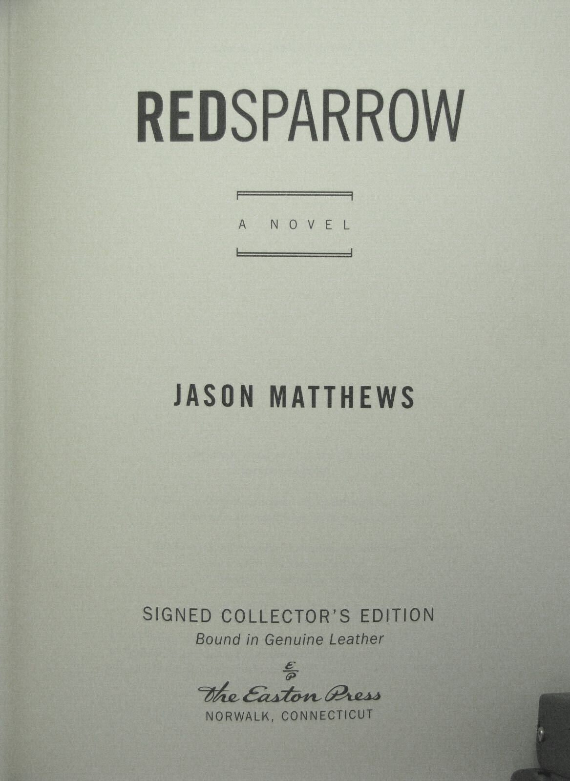 RED SPARROW by Jason Matthews Easton Press Genuine Leather Signed New Sealed