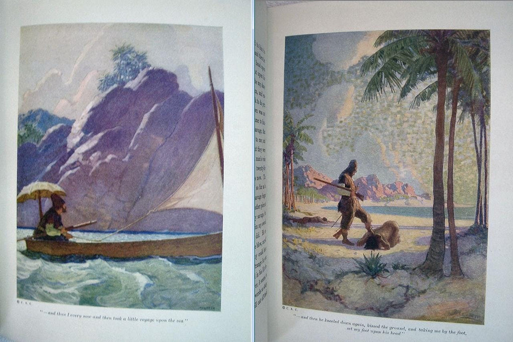 Robinson Crusoe: 1920 First Edition, NC Wyeth Illustrations