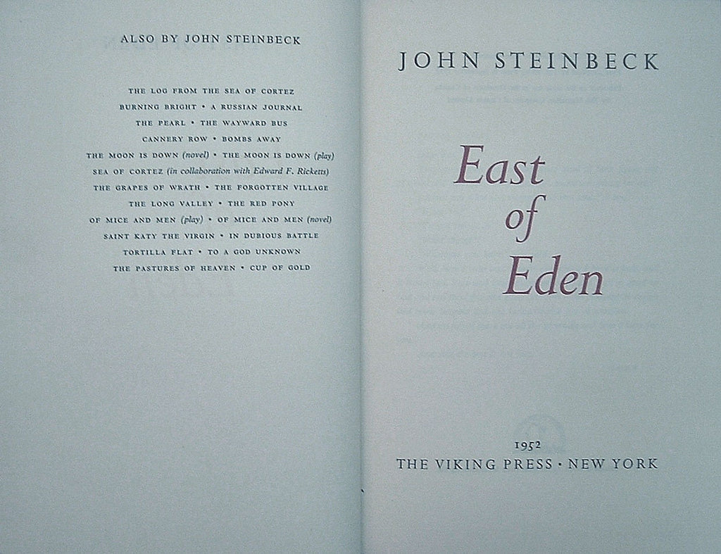 Signed First Edition: East of Eden by John Steinbeck (1952)