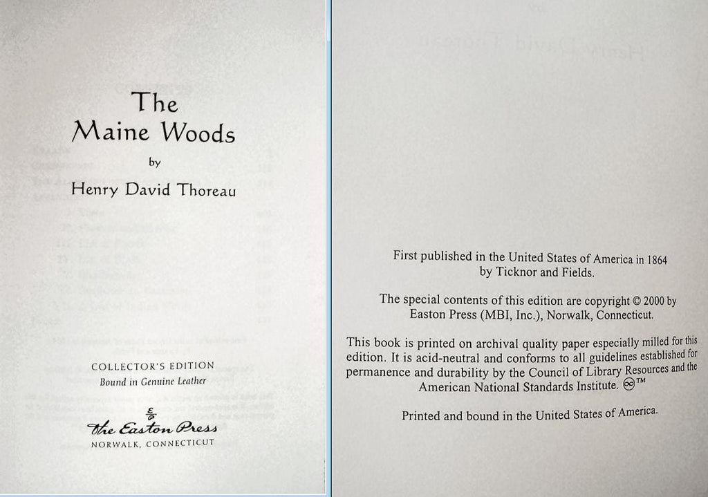 Walden, Cape Cod, The Maine Woods, & Civil Disobedience by Henry David Thoreau Easton Press Leather 4 Volume Set
