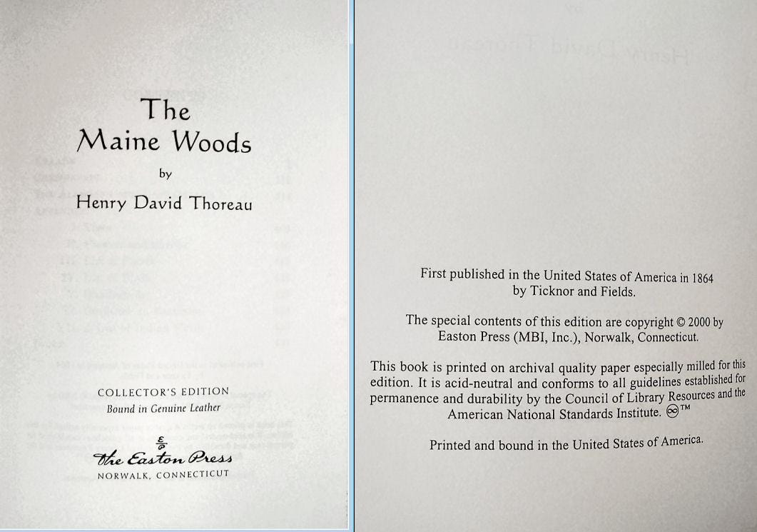 Walden, Cape Cod, The Maine Woods, & Civil Disobedience by Henry David Thoreau Easton Press Leather 4 Volume Set