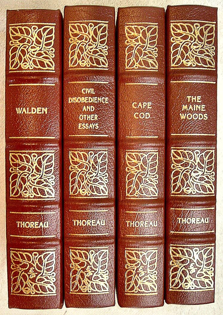 Walden, Cape Cod, The Maine Woods, & Civil Disobedience by Henry David Thoreau Easton Press Leather 4 Volume Set
