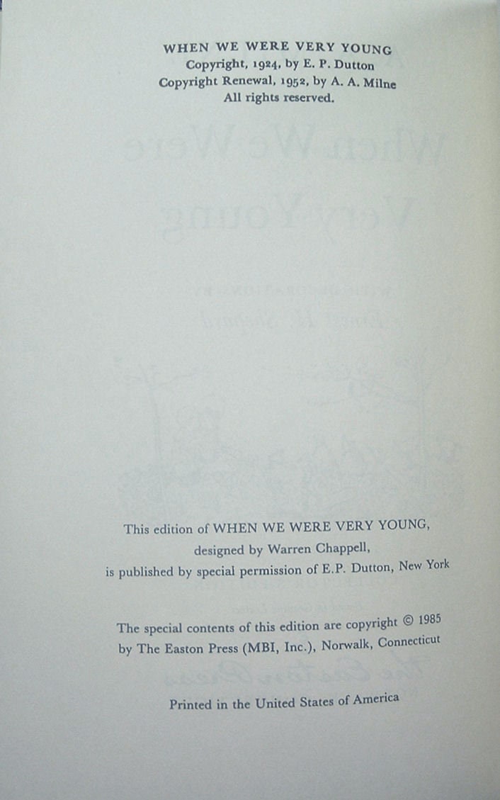When We WERE VERY YOUNG by A.A Milne Easton Press Genuine Leather 1985