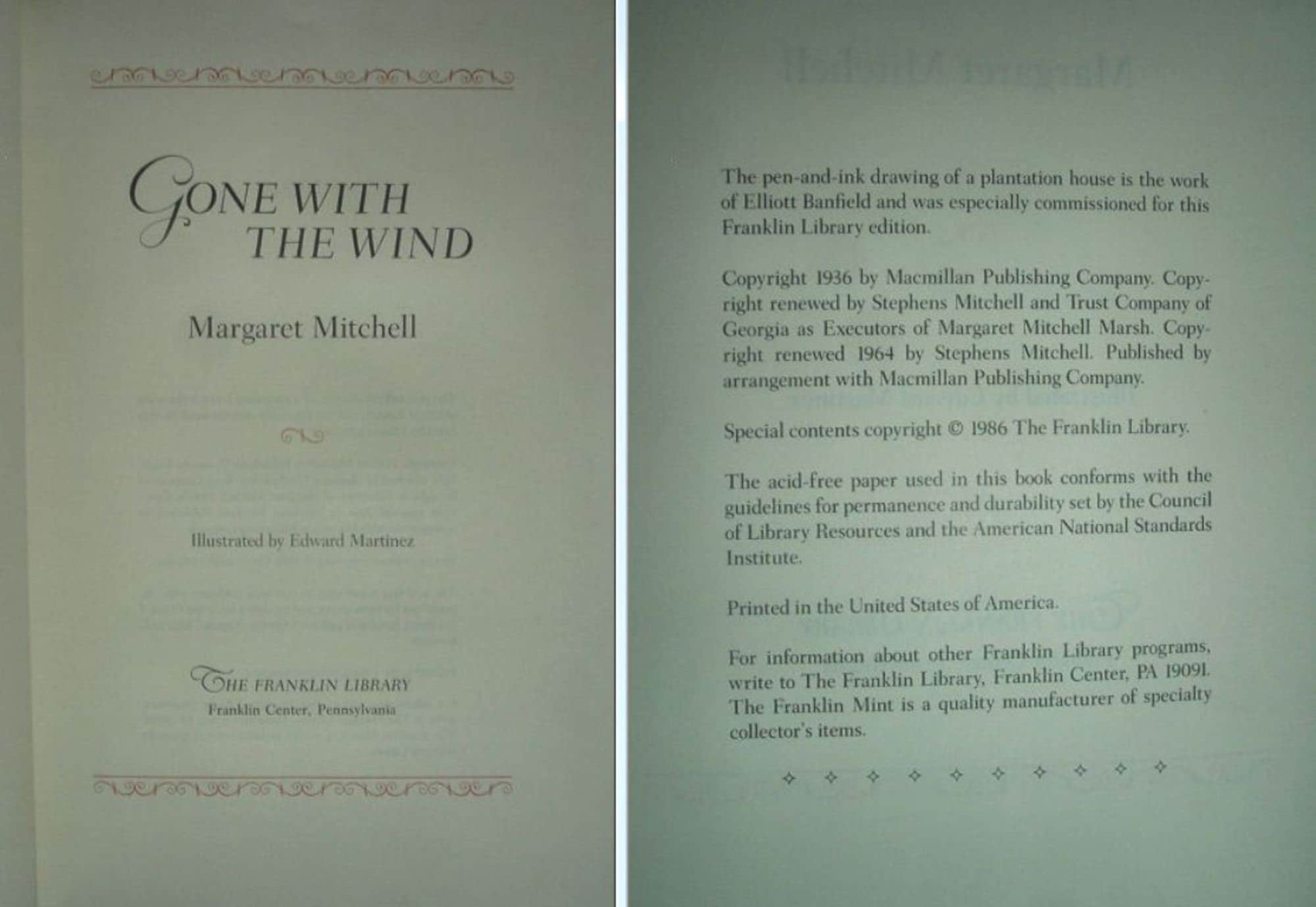 Gone With The Wind: Franklin Library Patron's Edition New Sealed 1986