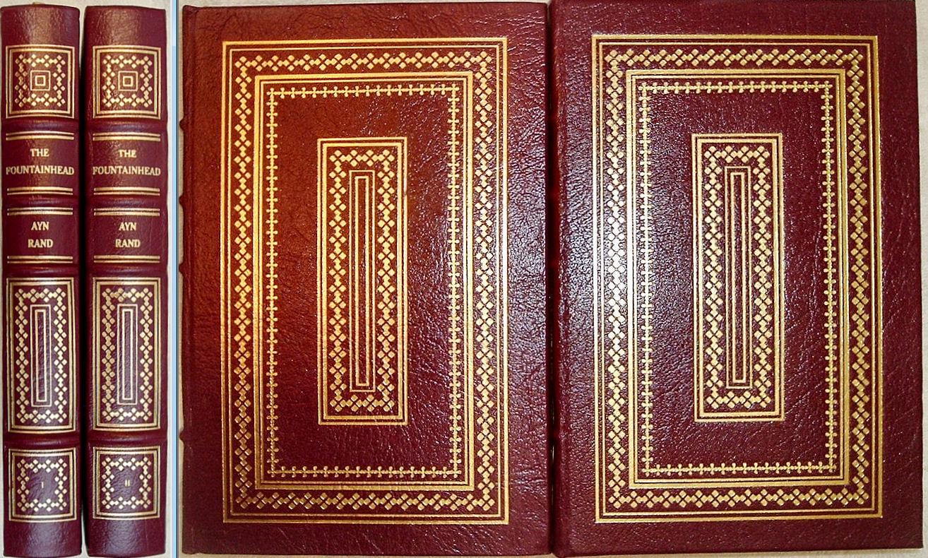 THE FOUNTAINHEAD by Ayn Rand 2 Volume Set Easton Press Leather 1989