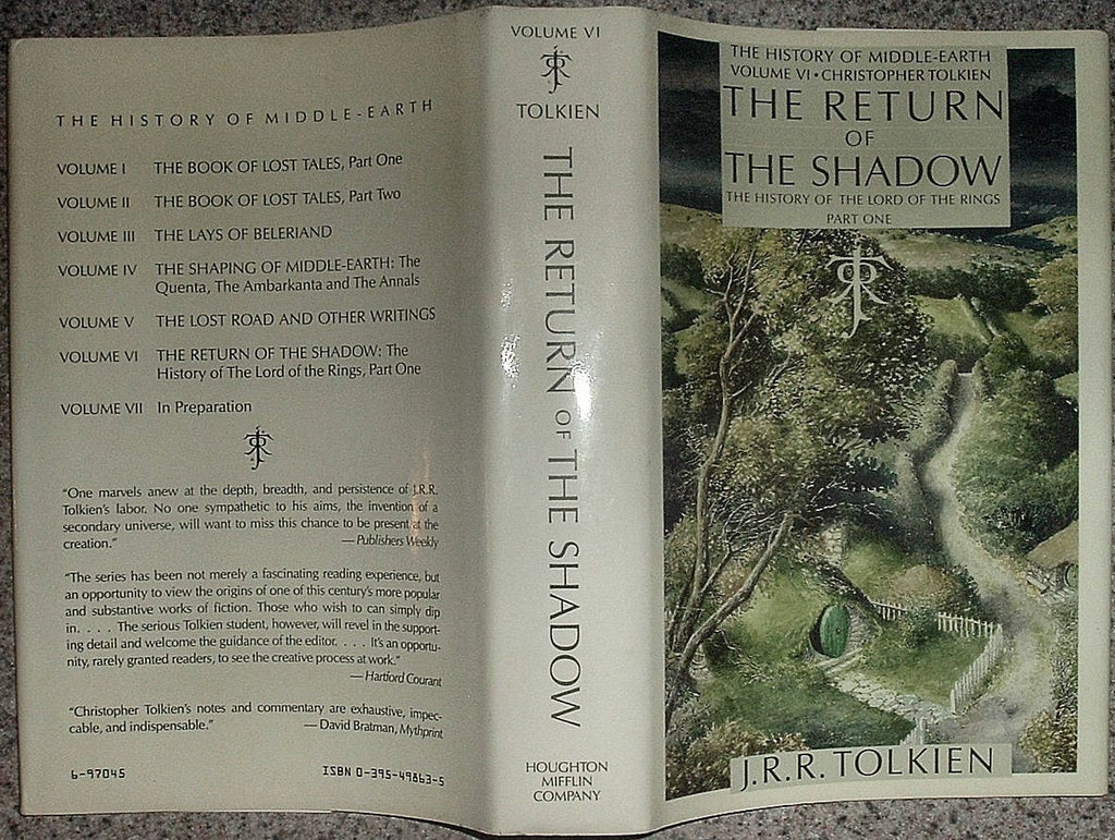 The RETURN Of The Shadow Volume VI by JRR Tolkien First Edition 1988