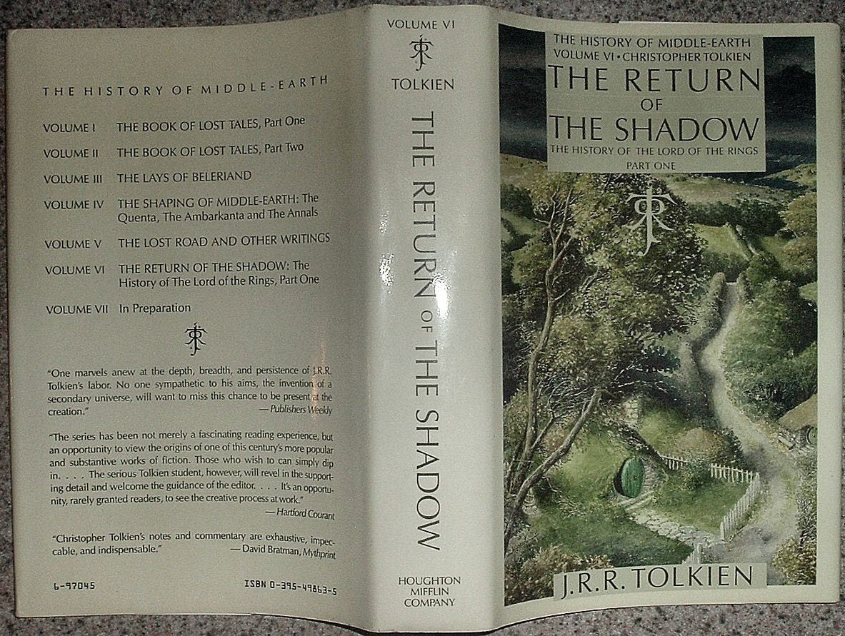 The RETURN Of The Shadow Volume VI by JRR Tolkien First Edition 1988