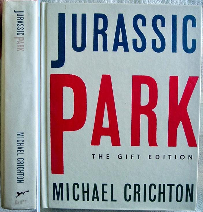 JURASSIC PARK by Michael Crichton Knoff Publisher Signed Gift Edition 1993 Book