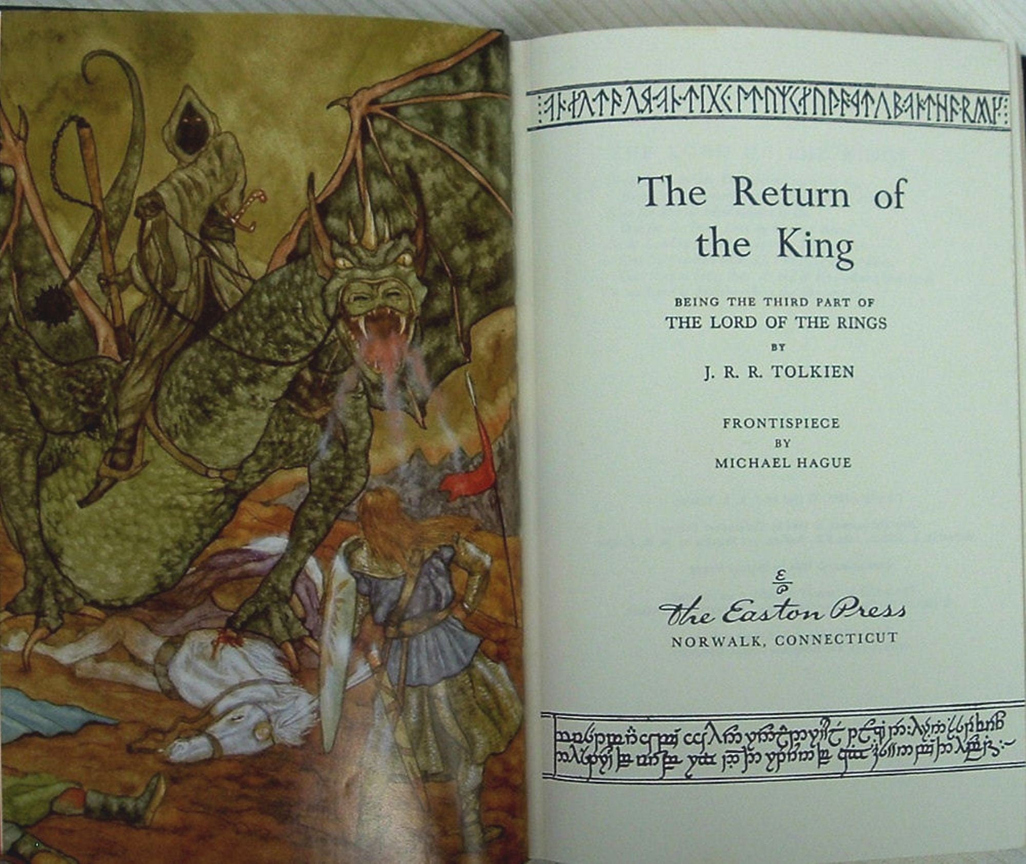 The RETURN of The KING by JRR Tolkien Easton Press Leather 1984