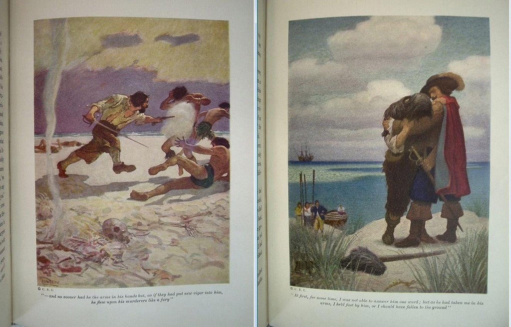 Robinson Crusoe: 1920 First Edition, NC Wyeth Illustrations