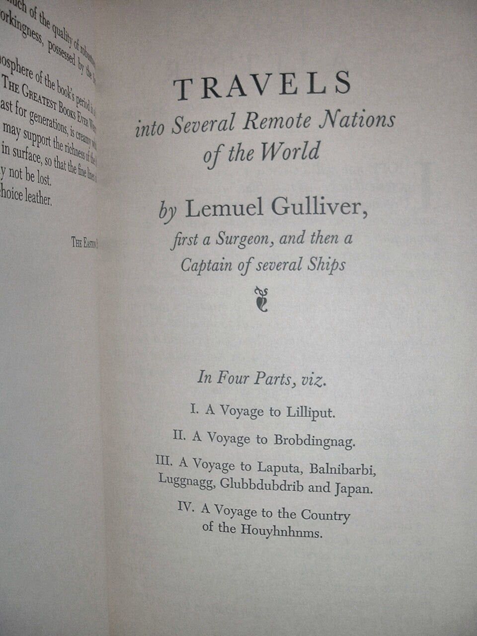 GULLIVER'S TRAVELS by Jonathan Swift Easton Press Leather 1976