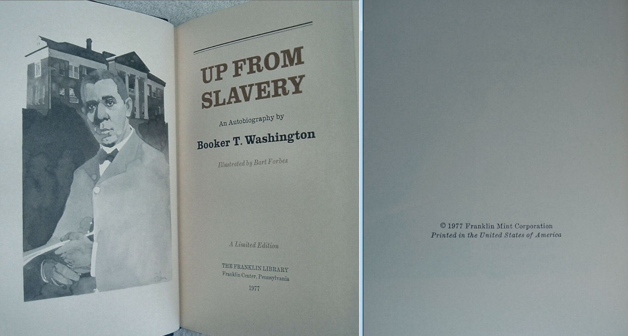 UP FROM SLAVERY by Booker T. Washington Franklin Library Full Leather 1977