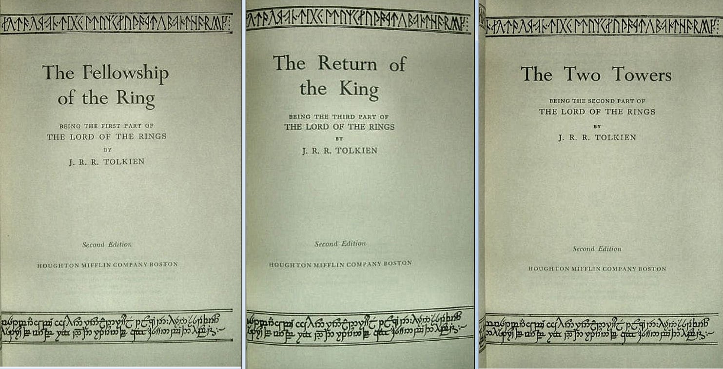 The Lord of the Rings by J.R.R. Tolkien 3 Volume Set with Slip Case 1965 Edition