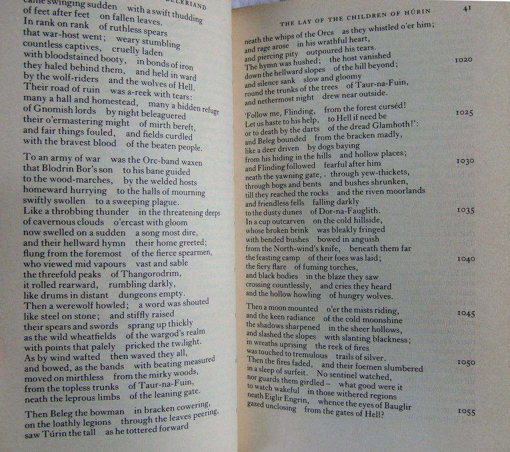 The LAYS of BELERIAND Volume III by J.R.R Tolkien True First Edition 1985