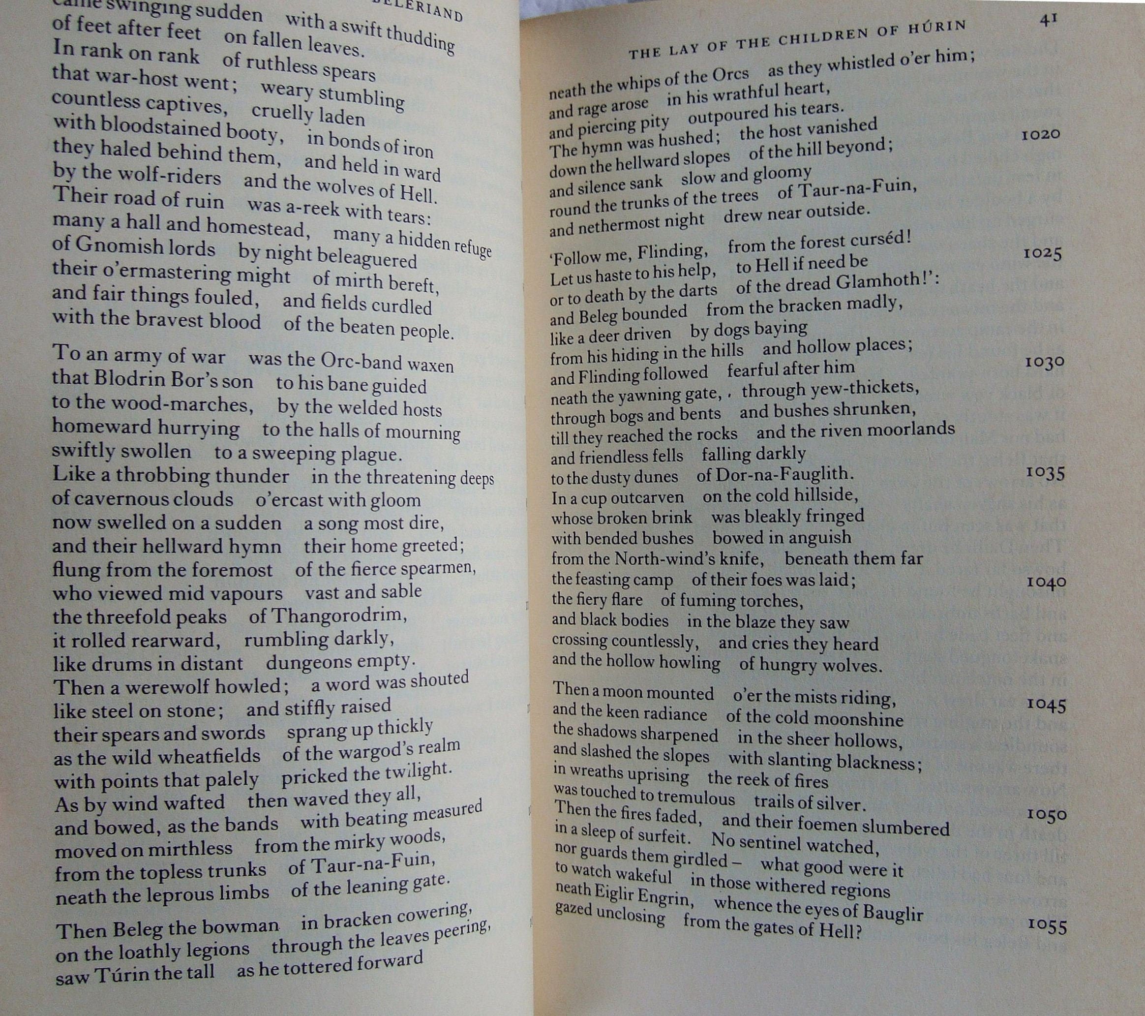 The LAYS of BELERIAND Volume III by J.R.R Tolkien True First Edition 1985