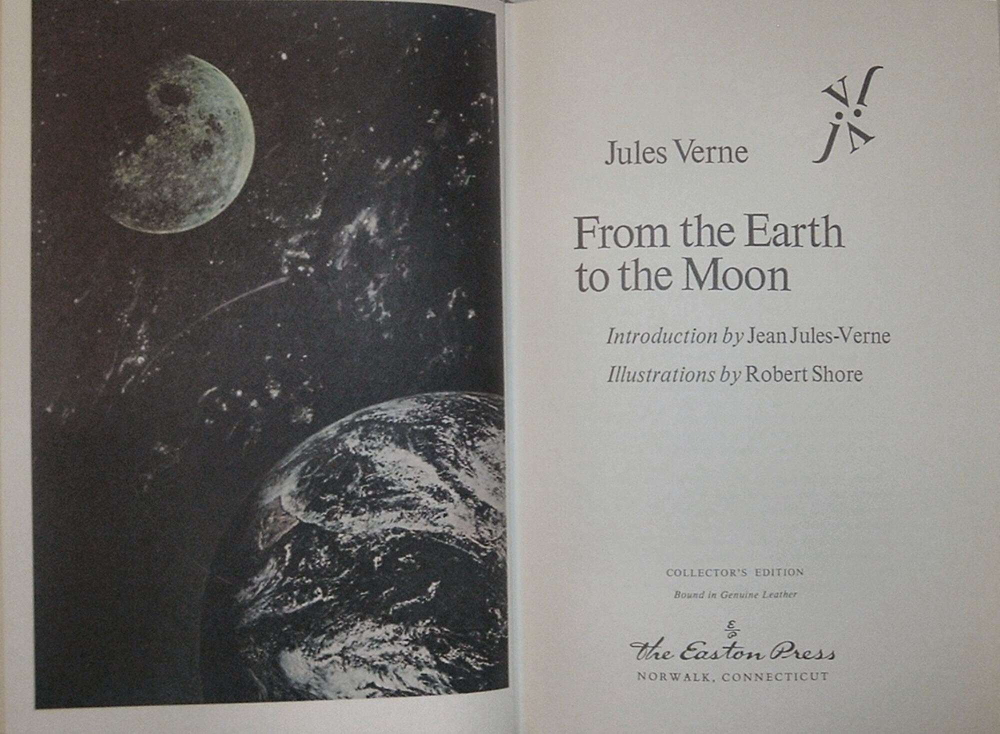 From The EARTH To The MOON by Jules Verne Easton Press Leather As New 1970