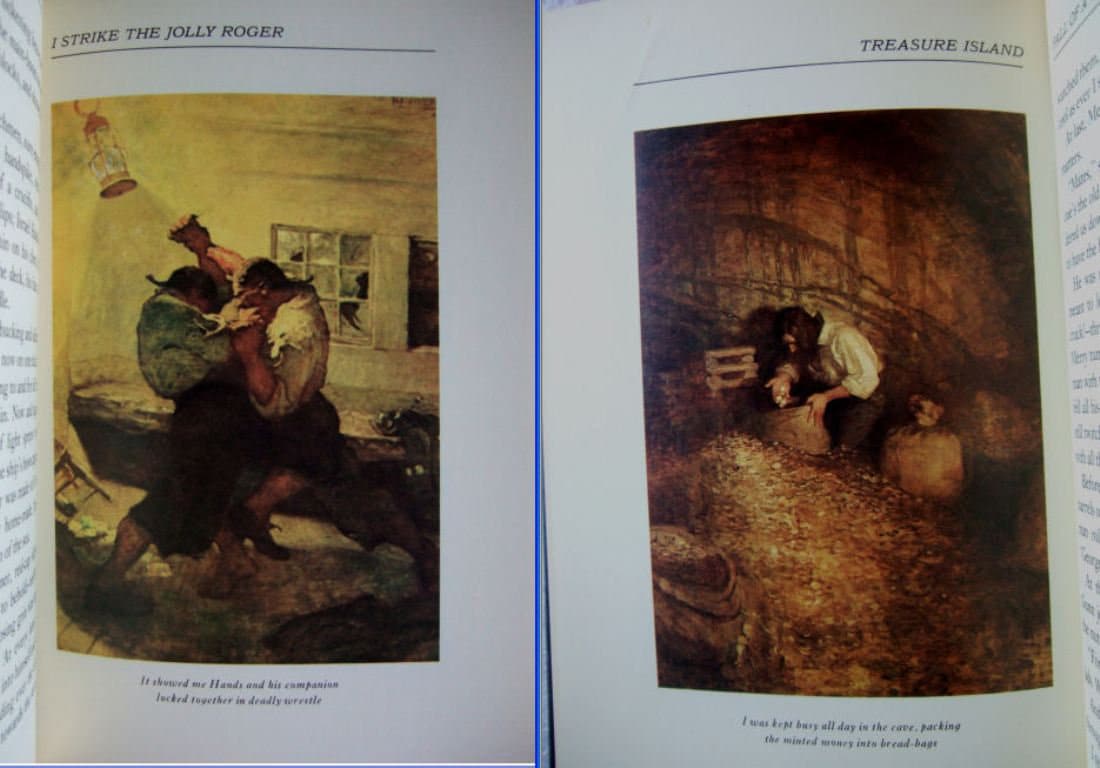 TREASURE ISLAND by Robert Louis Stevenson Franklin Library Leather NC Wyeth 1975