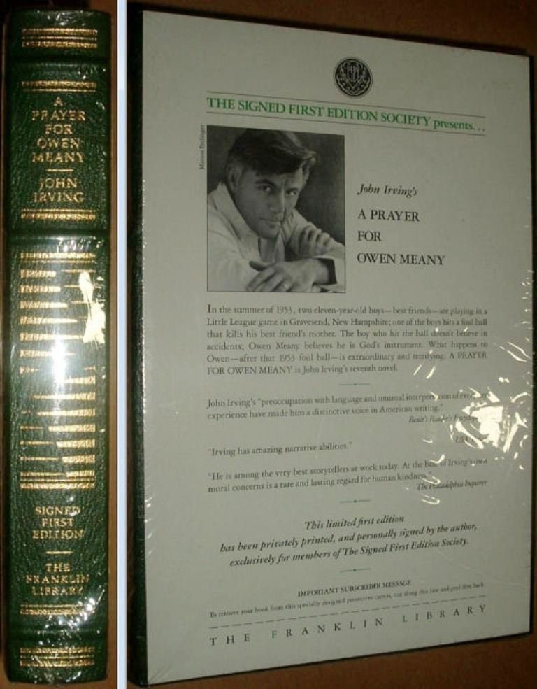 A Prayer For OWEN MEANY by John Irving  Franklin Library Signed First Edition New Sealed 1989