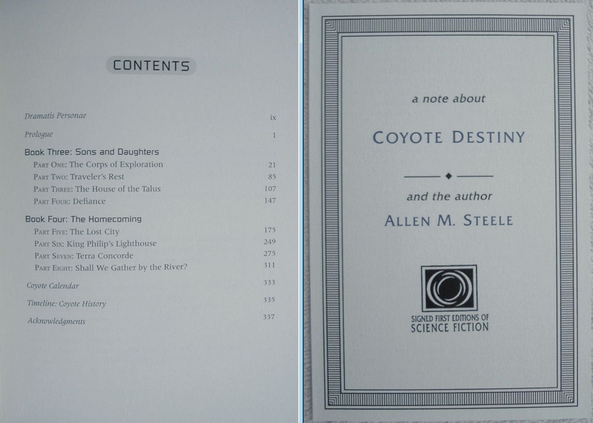 COYOTE DESTINY by Allen M Steele Easton Press Signed First Edition 2010