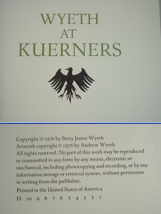 Wyeth at Kuerners: Andrew Wyeth Art Book, First Edition 1976