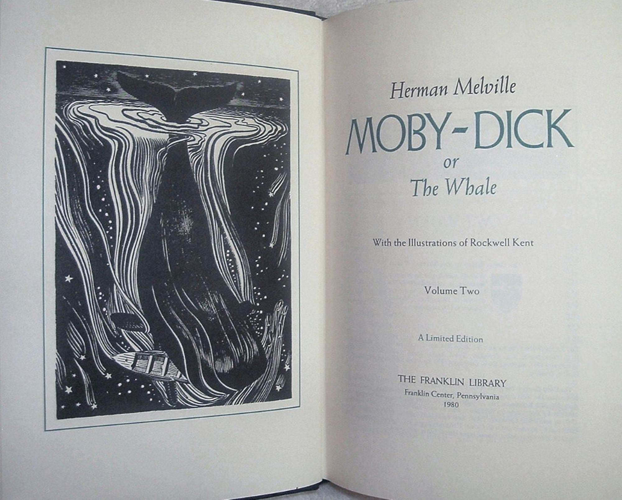 MOBY DICK by Herman Melville Franklin Library Leather 2 Volume Set 1980