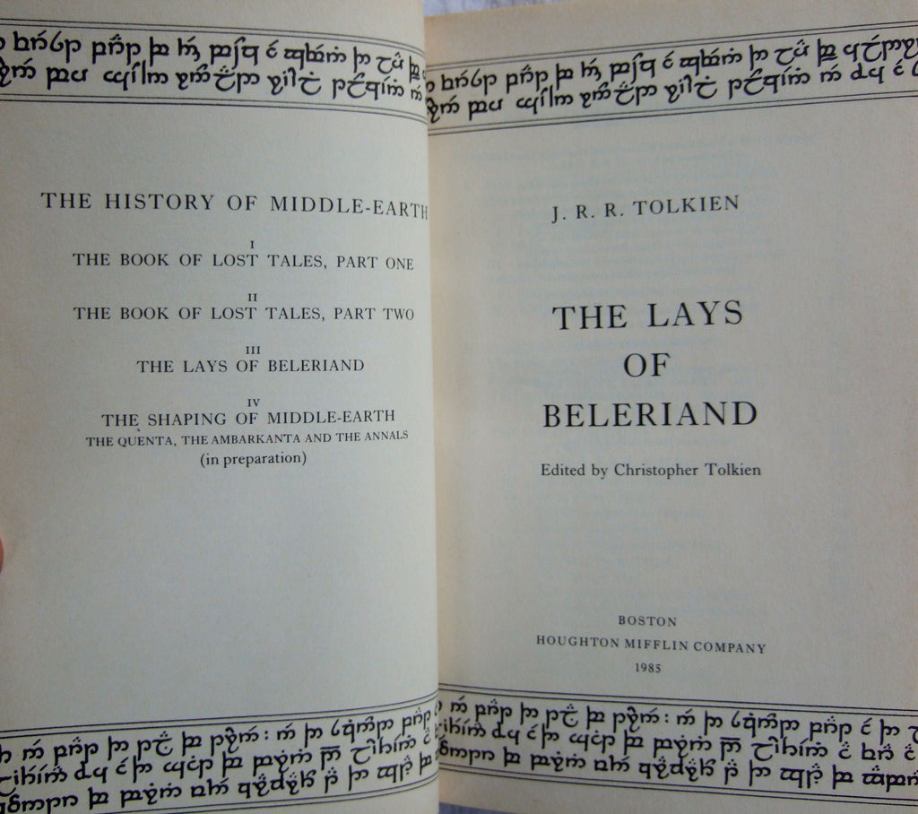 The LAYS of BELERIAND Volume III by J.R.R Tolkien True First Edition 1985