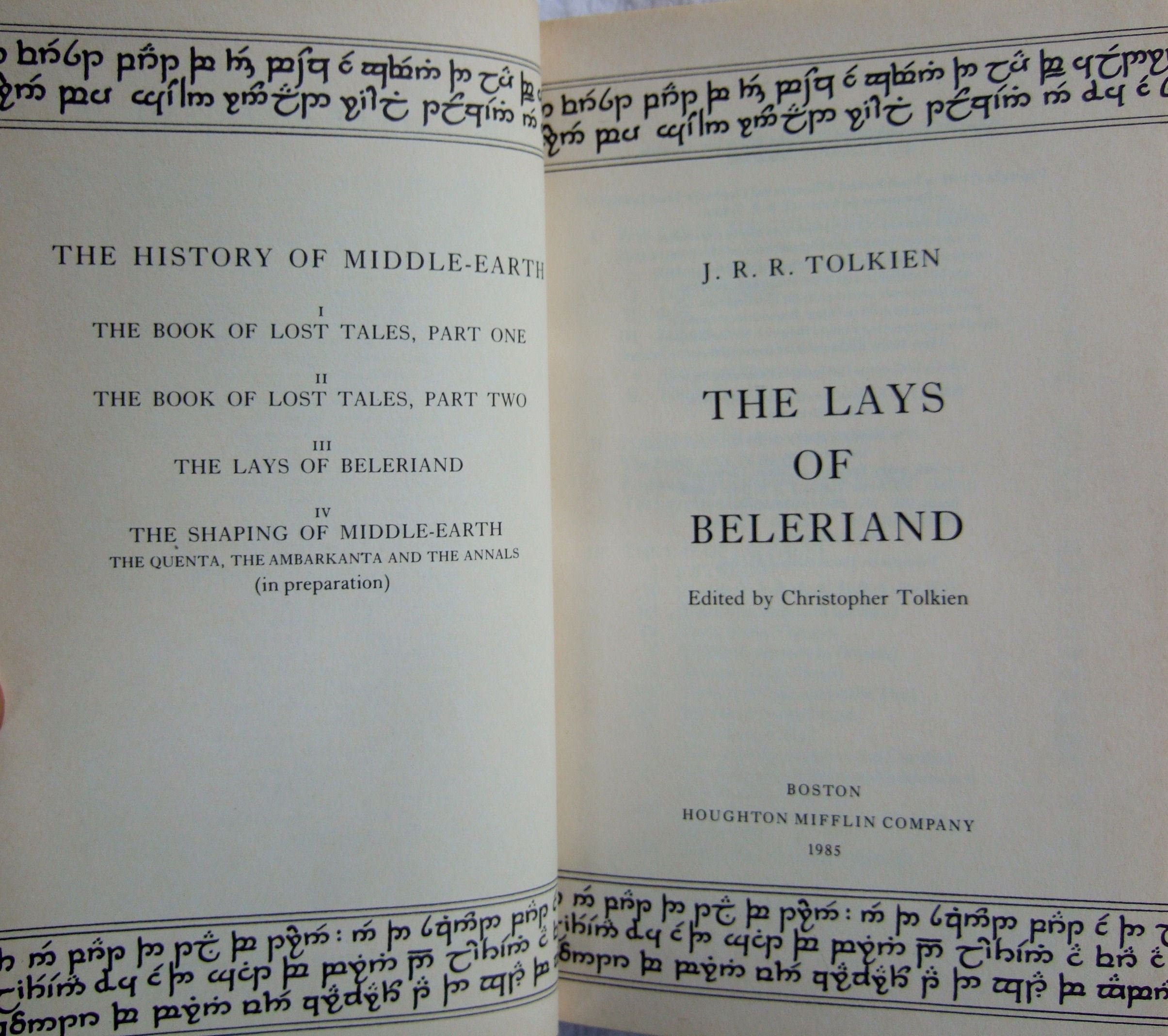 The LAYS of BELERIAND Volume III by J.R.R Tolkien True First Edition 1985