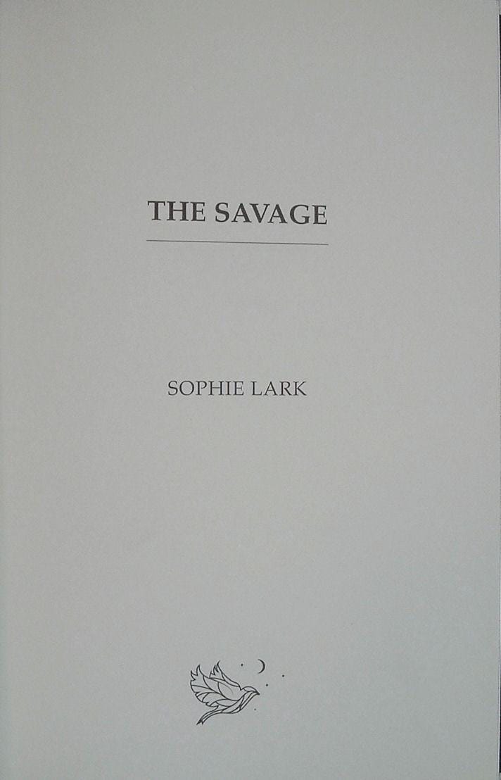THE SAVAGE by Sophie Lark Bookish Box Signed Exclusive Lux Edition Kingmakers 2022