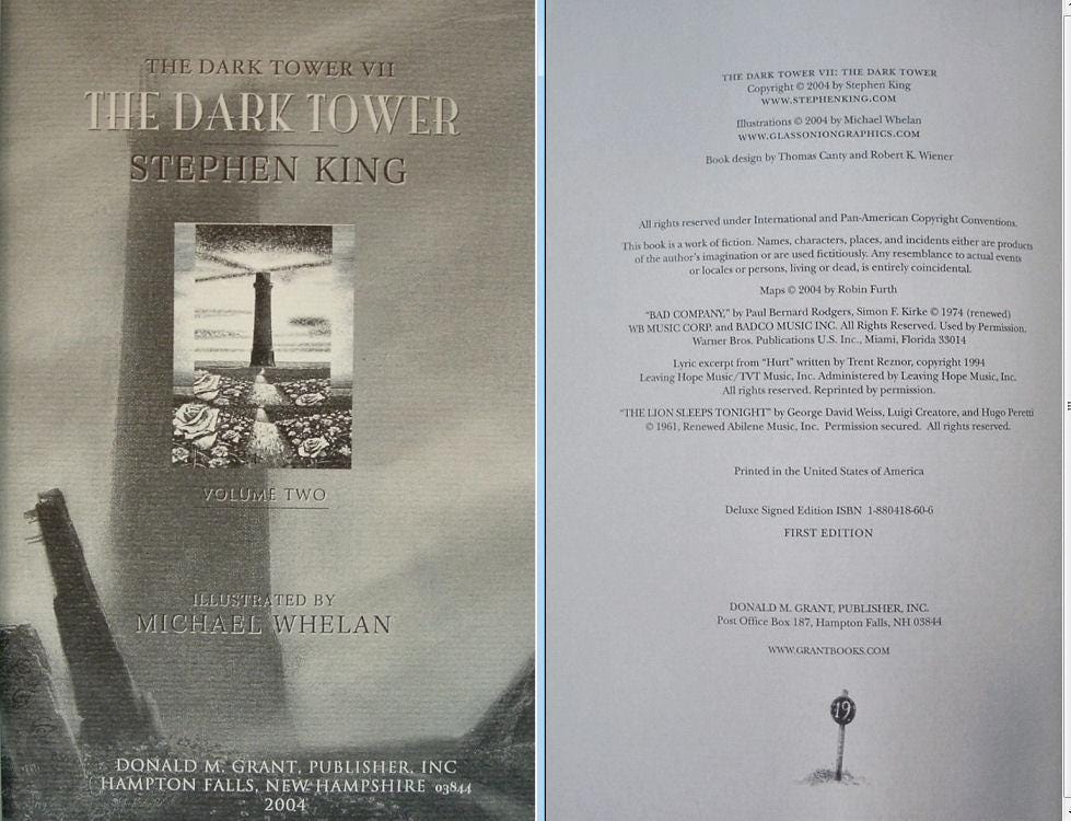 THE DARK TOWER by Stephen King Signed by Author & Artist First Illus Edition 2004