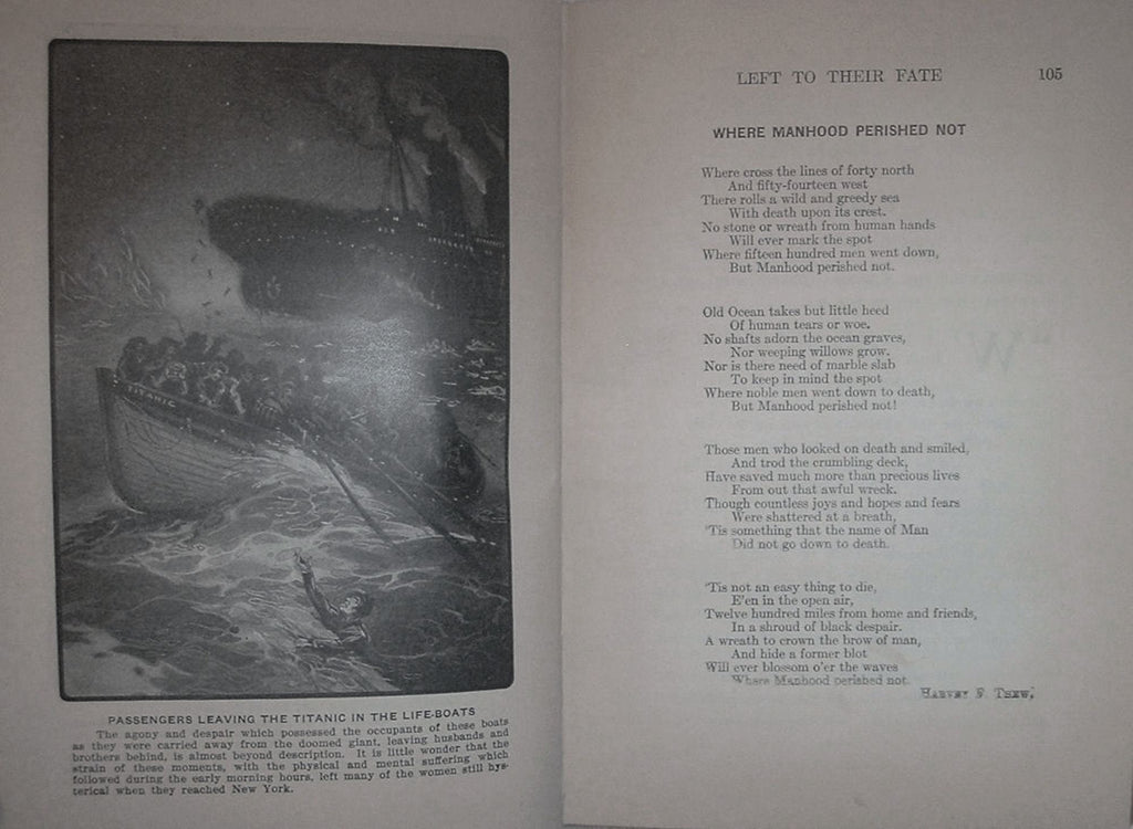 The SINKING Of The TITANIC First Hand Accounts by Survivors First Edition 1912