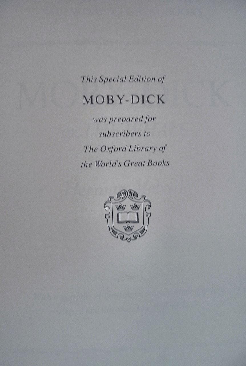 MOBY DICK or The Whale by Herman Melville Oxford University Press Leather 1981