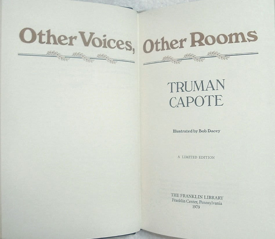 OTHER VOICES, OTHER Rooms by Truman Capote Franklin Library Signed 60 Series