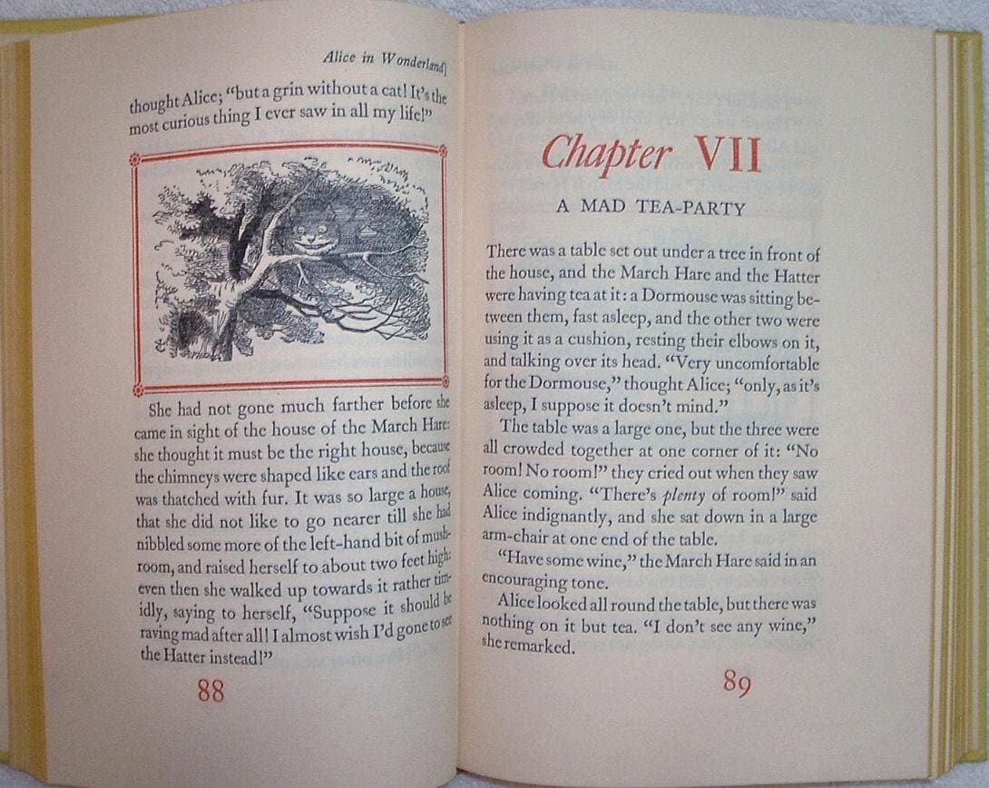 Alice's Adventures in Wonder & Through the Looking Glass by Lewis Carroll Heritage Press 1941